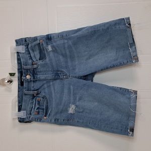 Aeropostle High Rise Curvy Bermuda Distressed Shorts Size 6